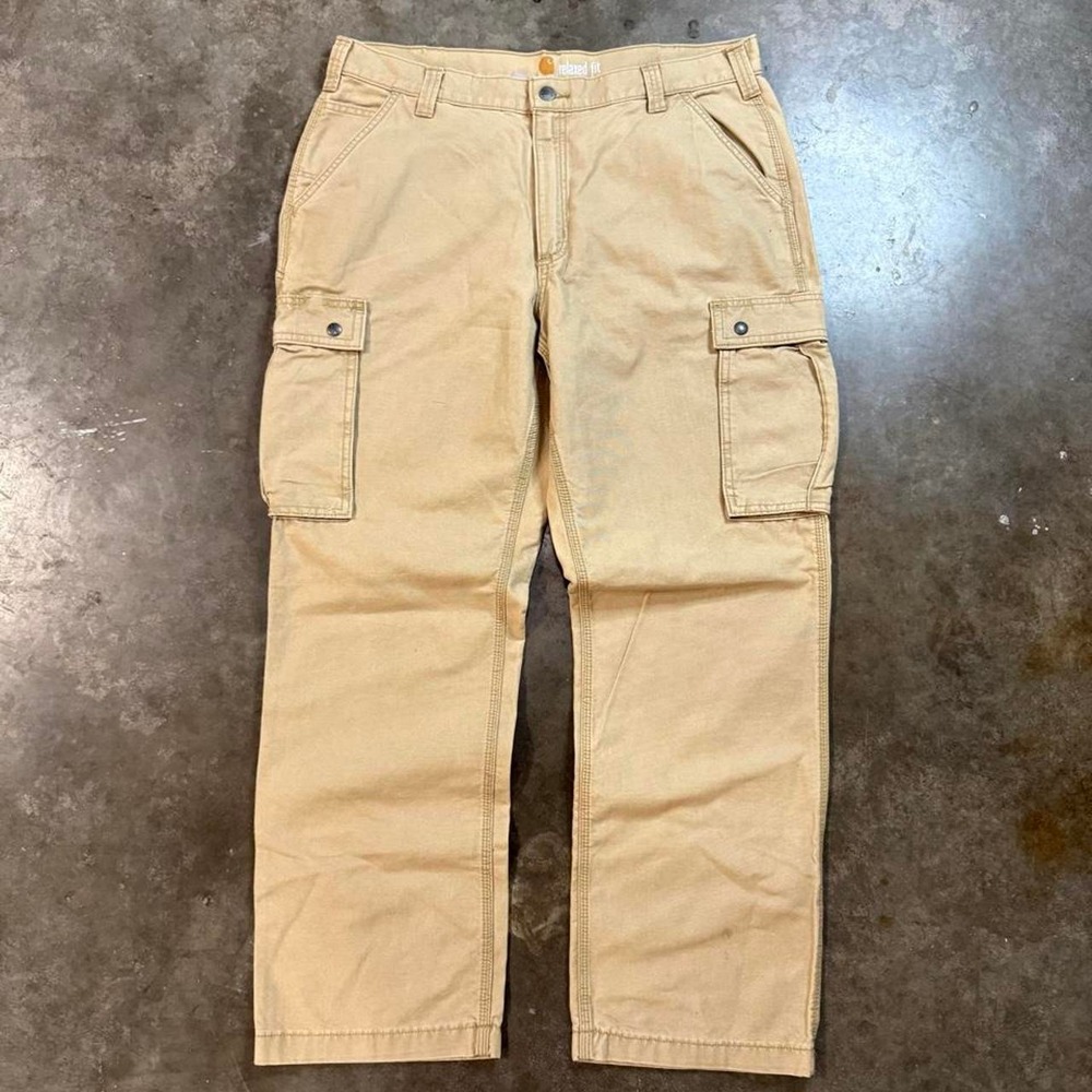 Carhartt Tan Relaxed Fit Cargo Work Pants 38x32 NWT Heavyweight Canvas